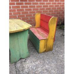 Out door Childs bench set and art board