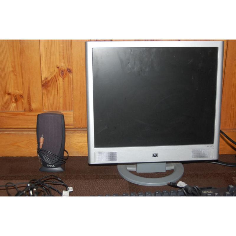 HP 17" monitor complete with DELL keyboard mouse and speakers