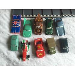 10 X Disney Pixar Diecast Cars and Carrier