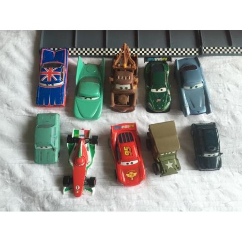 10 X Disney Pixar Diecast Cars and Carrier