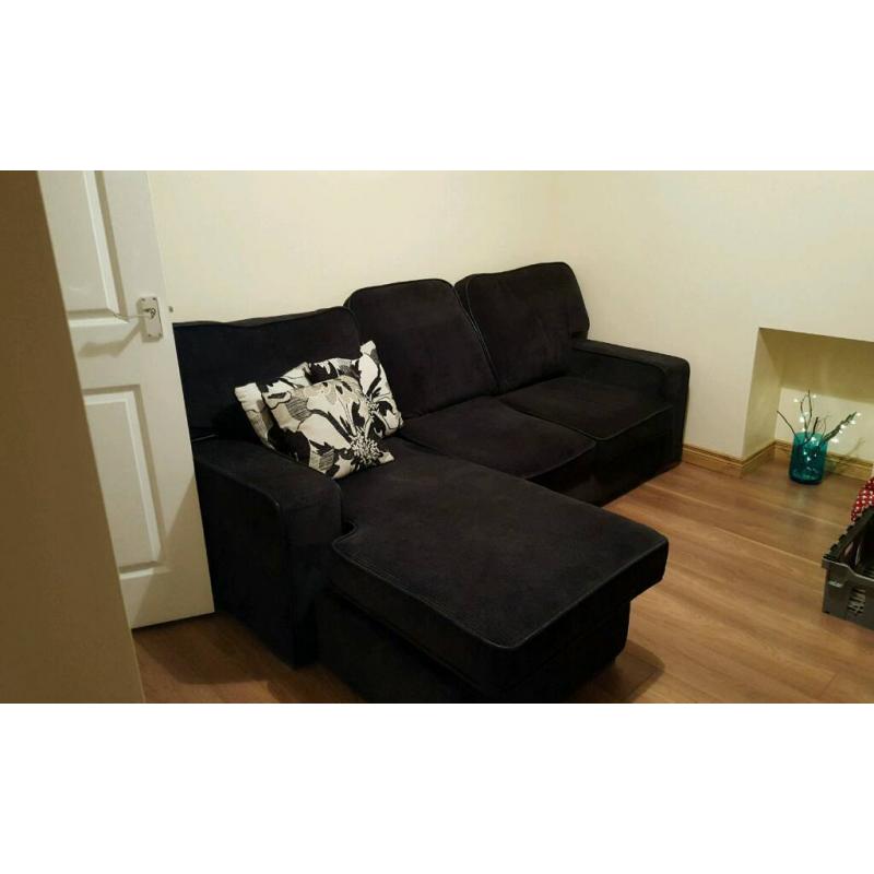 Lovely black corduroy sofa from keens