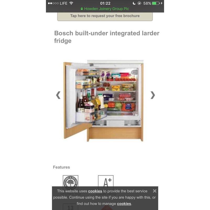 Integrated built in fridge and freezer