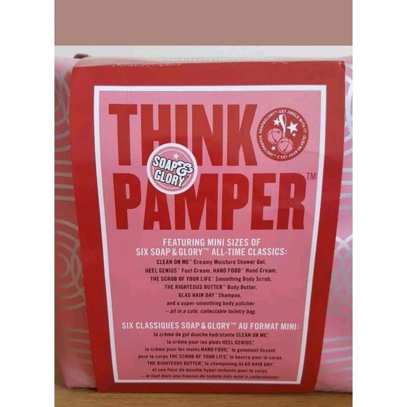New unused Soap & Glory Think Pamper gift set