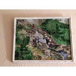 2 original oil paintings of Edinburgh (framed), including Princes Street Gardens