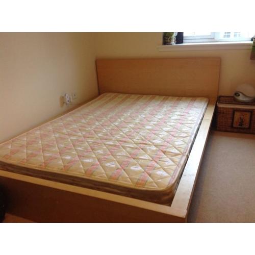 IKEA Malm bed, double, beechwood, including mattrss