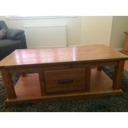 Solid wood coffee table and TV unit