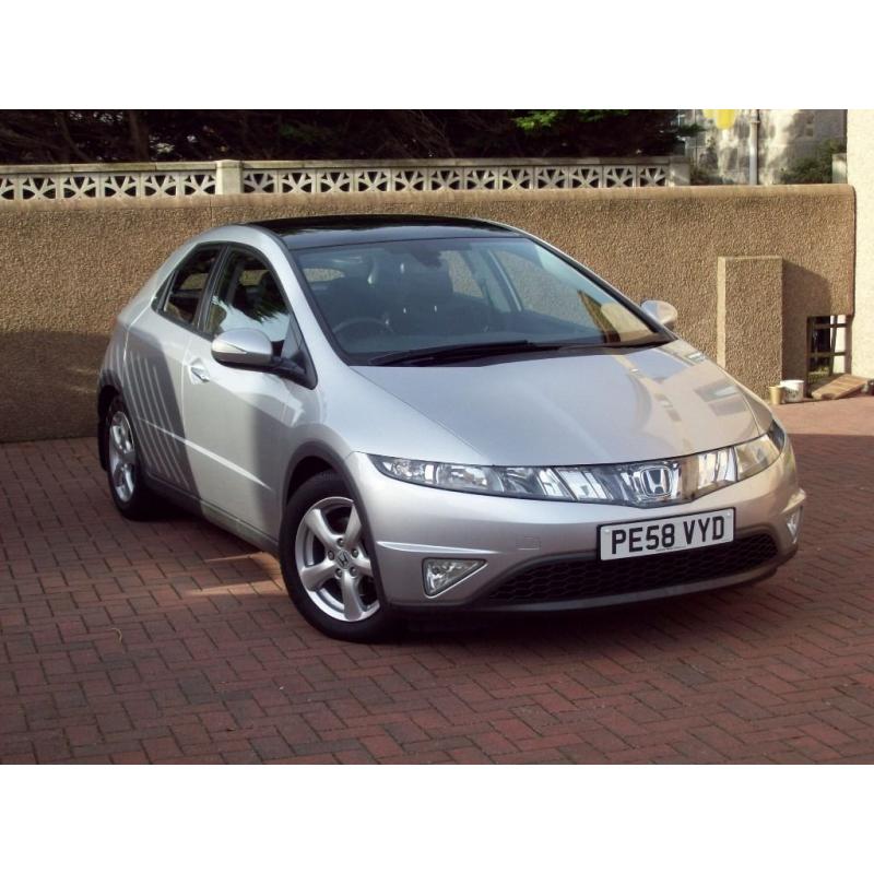 2008 HONDA CIVIC 1.8 I-VTEC ES 5 DOOR 45000 MILES 7 SERVICE STAMPS 1 YEARS MOT PANORAMIC ROOF