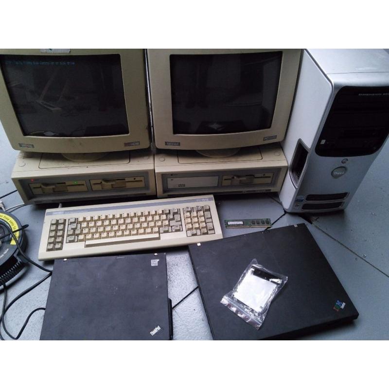 JOBLOT 2 laptops IBM / Lenovo X61, T43, 3 Computers (Dell E520, Amstrad PC1512, PC1640HD20) mobile