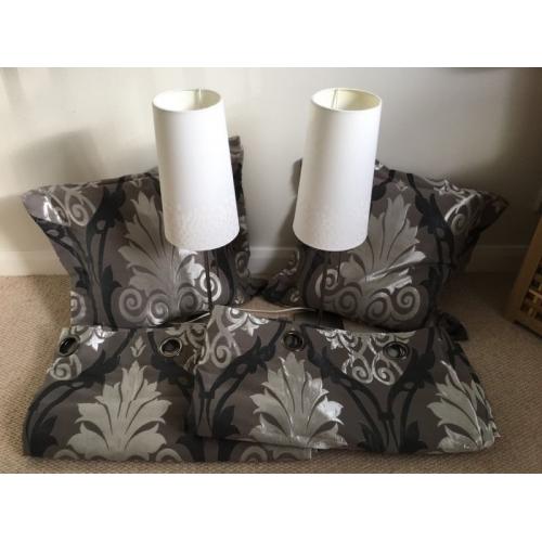 Curtain ,Pillow and Lamp Bundle