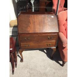 Vintage Bureau , with ball and claw feet , leather insert . Free local delivery.