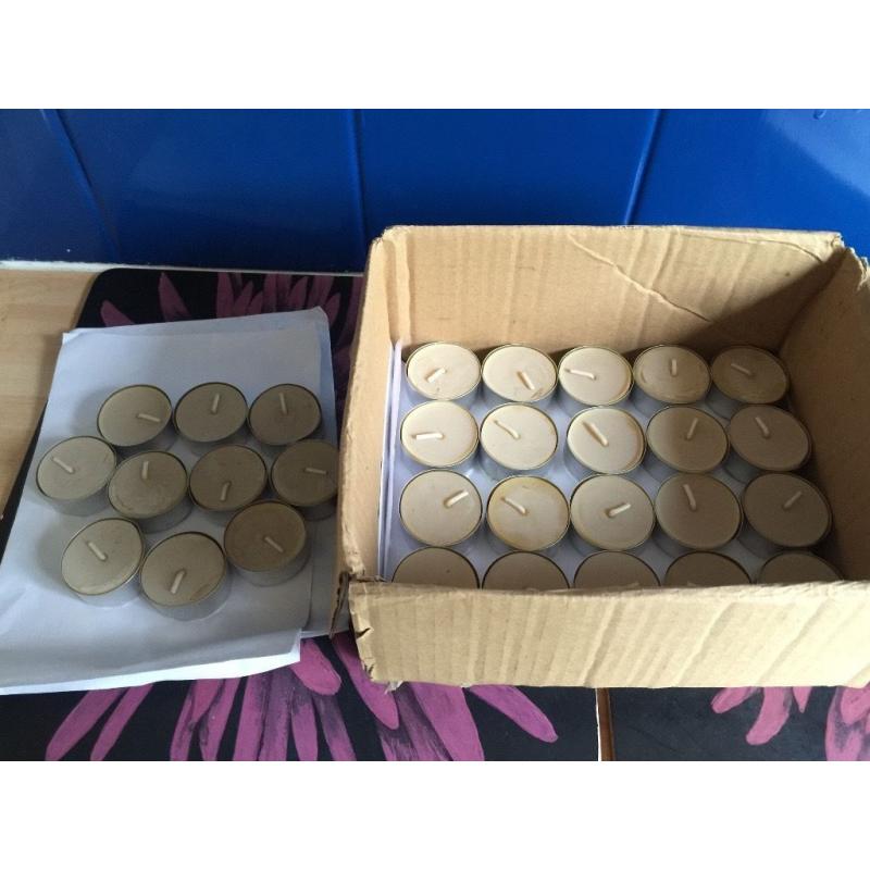 AROMATHERAPY BODYSHOP BURNER WITH 50 X 100% PURE BEESWAX T-LITE CANDLES -PARAFFIN FREE