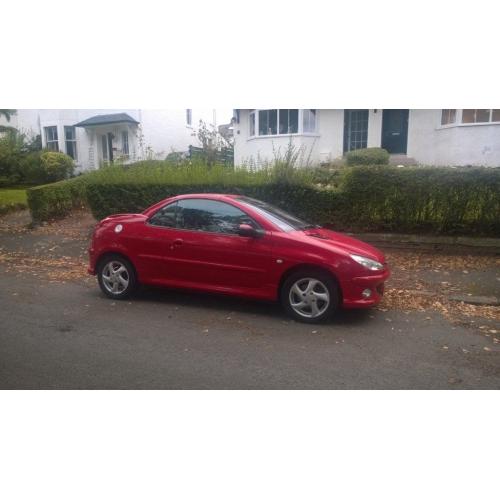 Recently MOT'd, Low mileage, 54 plate, Peugot 206 Allure Convertible