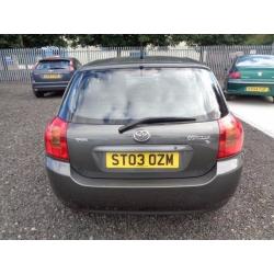 TOYOTA COROLLA 2003 1.4 VVTI 5 DOOR HATCHBACK GREY 62,000 MILES FULL SERVICE HISTORY MOT 1/07/17