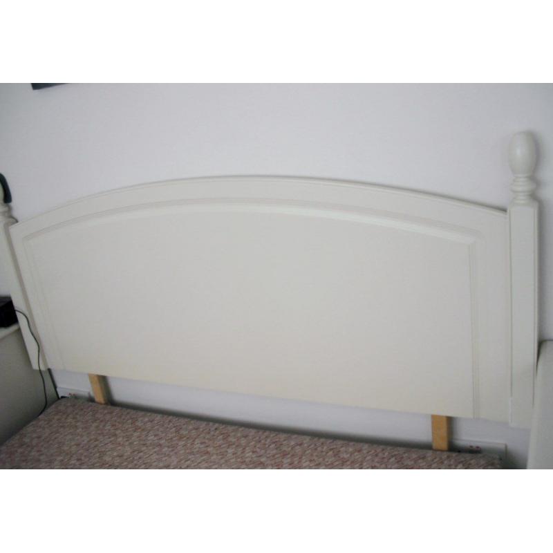 Double divan 4 drawer bed, complete with 'Myers' mattress and 'Ivory Headboard'.