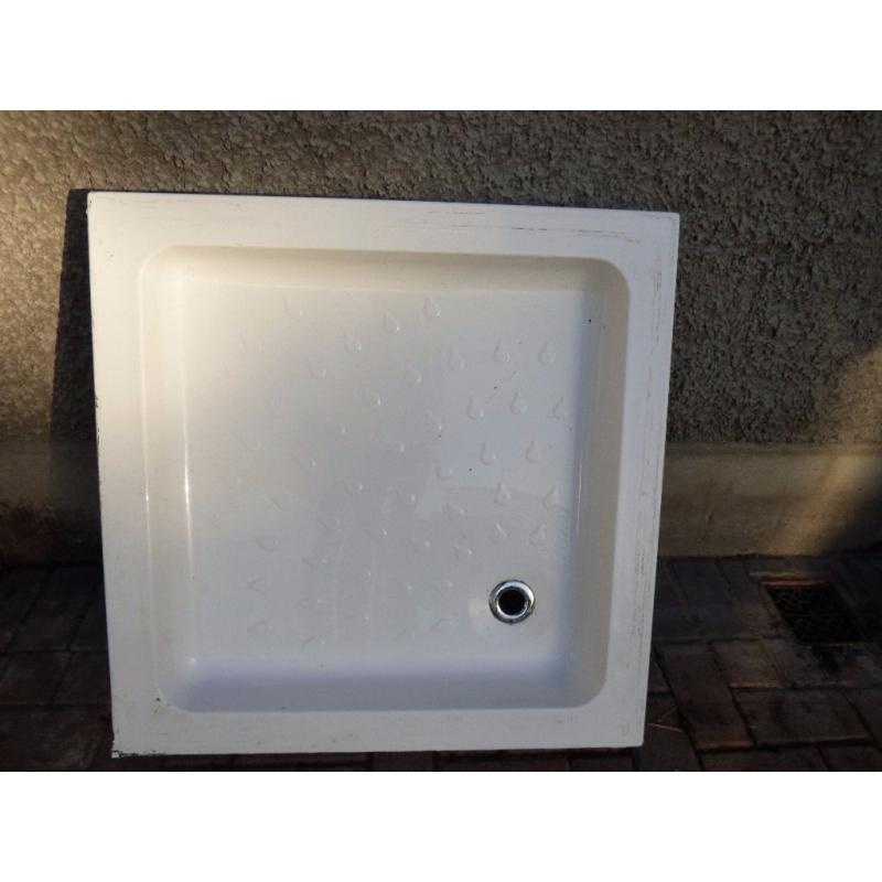 COMPLETE SHOWER UNIT- White Base 30''x 30''/White Mermaid Wall Panels/Glass Pivot Door