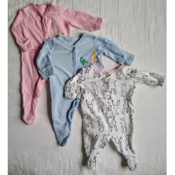 Bundle of Mothercare sleepsuits and vest - newborn
