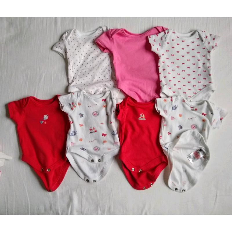 Bundle of Mothercare sleepsuits and vest - newborn