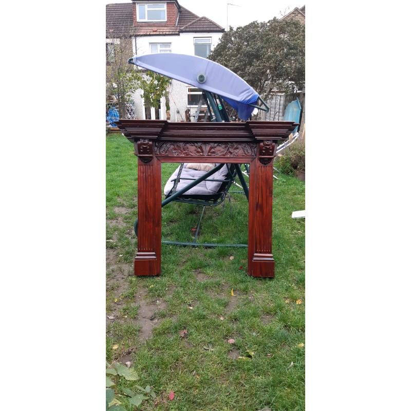 Mahogany fire surround