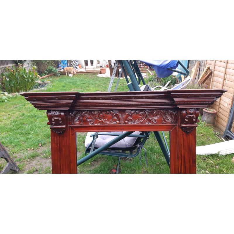 Mahogany fire surround