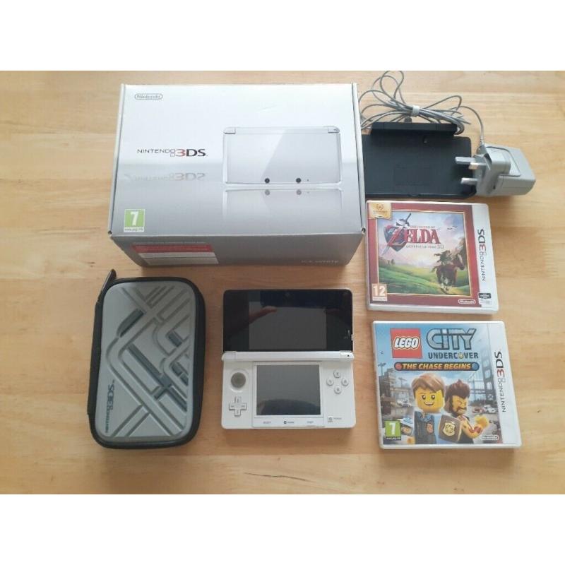 Ice White Nintendo 3DS bundle with 27 games