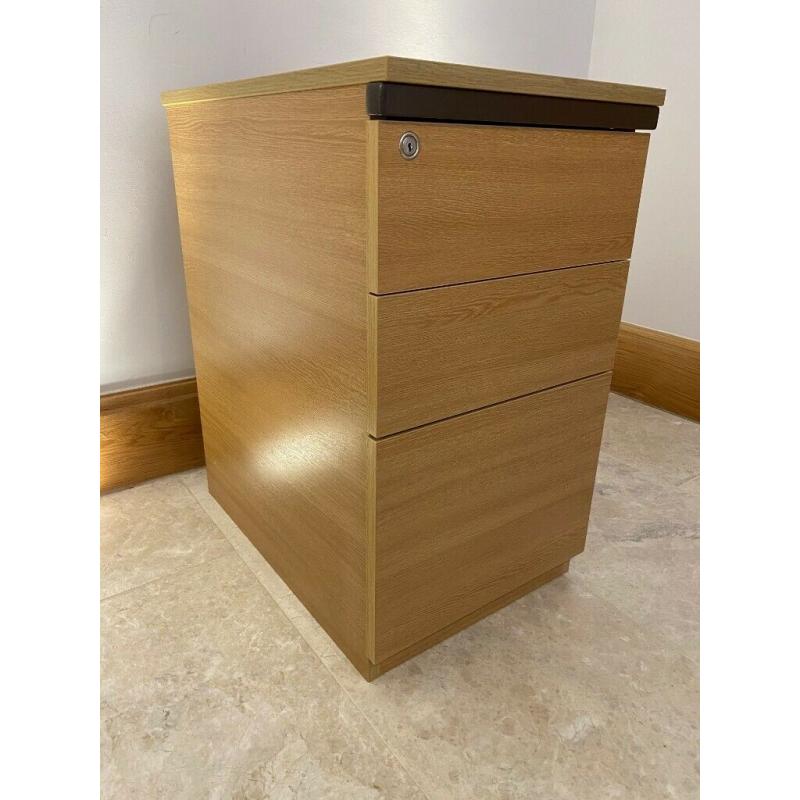 Substantial oak veneer file drawers with keys