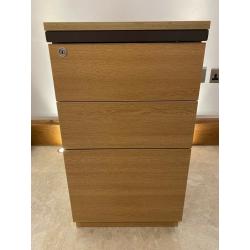 Substantial oak veneer file drawers with keys