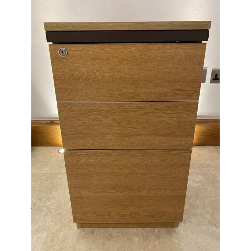 Substantial oak veneer file drawers with keys