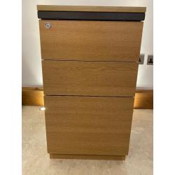 Substantial oak veneer file drawers with keys