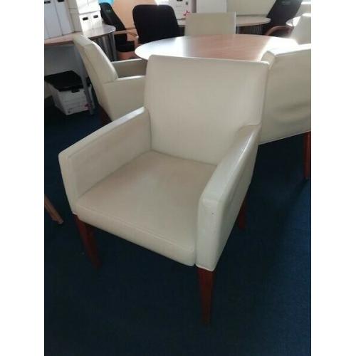 Real Cream Leather Chairs suitable for Meeting Areas