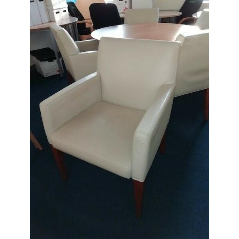 Real Cream Leather Chairs suitable for Meeting Areas