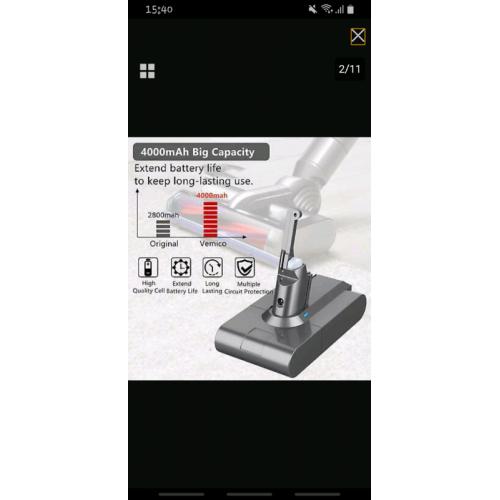 Replacement battery for Dyson V8 cordlesss hoover