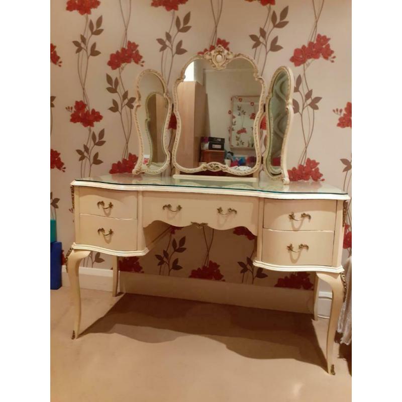 French dressing table and matching chest of drawers