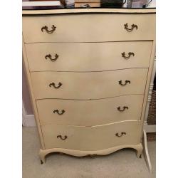 French dressing table and matching chest of drawers
