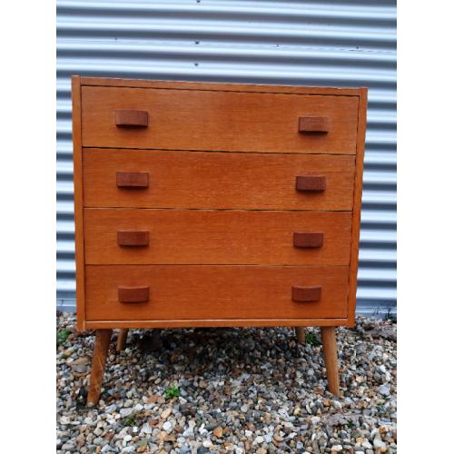 Vintage retro Danish wooden teak 60s 70s chest of drawers mid century