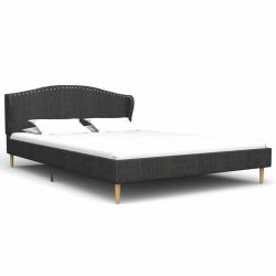 Bed Frame Dark Grey Fabric 135x190 cm-280759