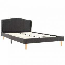Bed Frame Dark Grey Fabric 135x190 cm-280759