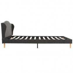 Bed Frame Dark Grey Fabric 135x190 cm-280759