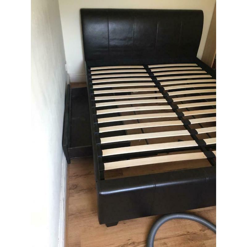 Leather King Size Bed