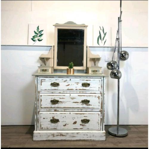 Upcycled Chest of drawers with filly tilting mirror atop thr main uni