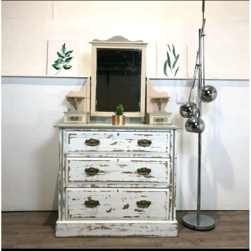 Upcycled Chest of drawers with filly tilting mirror atop thr main uni