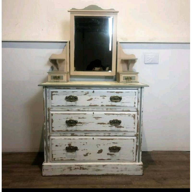 Upcycled Chest of drawers with filly tilting mirror atop thr main uni