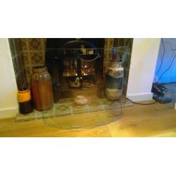 Curved Glass Fire Guard - Modern Elegant Contemporary Safety Surround