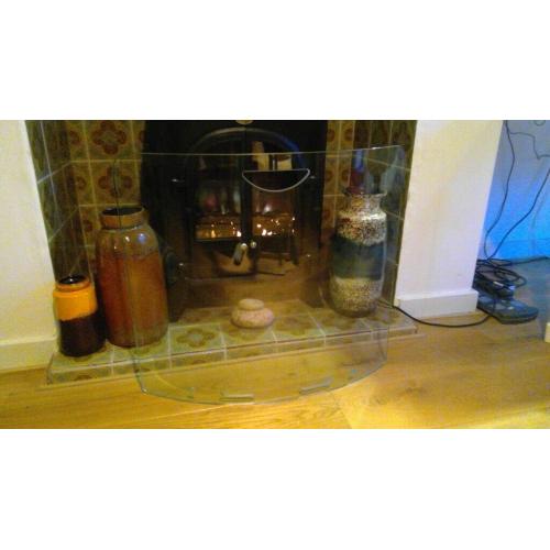 Curved Glass Fire Guard - Modern Elegant Contemporary Safety Surround