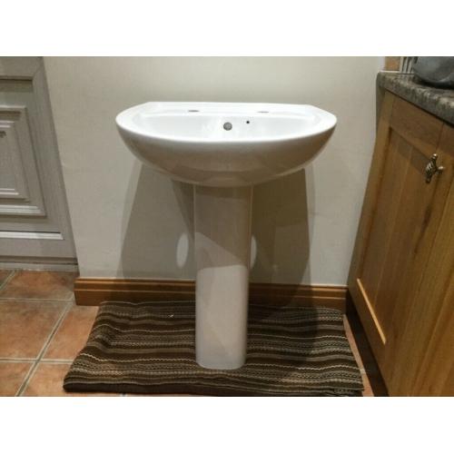 White sink and pedestal