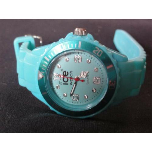 Blue ICE Wristwatch Watch Mens Ladies Unisex Ice Watch Blue Torquoise with Silicon Strap
