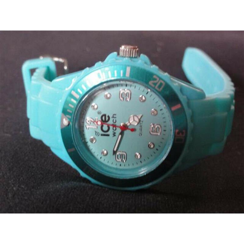 Blue ICE Wristwatch Watch Mens Ladies Unisex Ice Watch Blue Torquoise with Silicon Strap