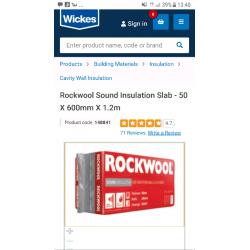 Rockwool sound insulation 50mm?600mm?1.2m new unopened 10 packs