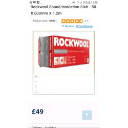Rockwool sound insulation 50mm?600mm?1.2m new unopened 10 packs