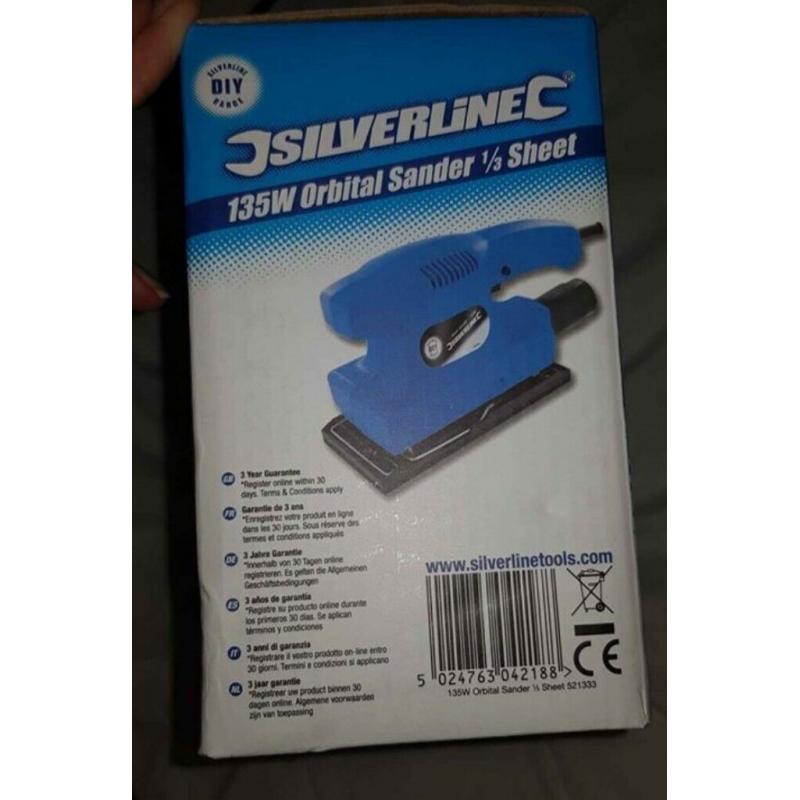 *NEW* Orbital sander Silverline 230v 135W DIY electric sanding furniture wood