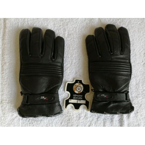 Men's Black Motorbike/Motorcycle Leather Gloves